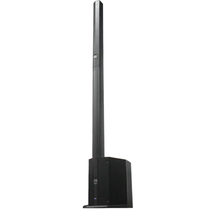 Sound Barrier Concierto 500 column array speaker system standing tall and at an angle