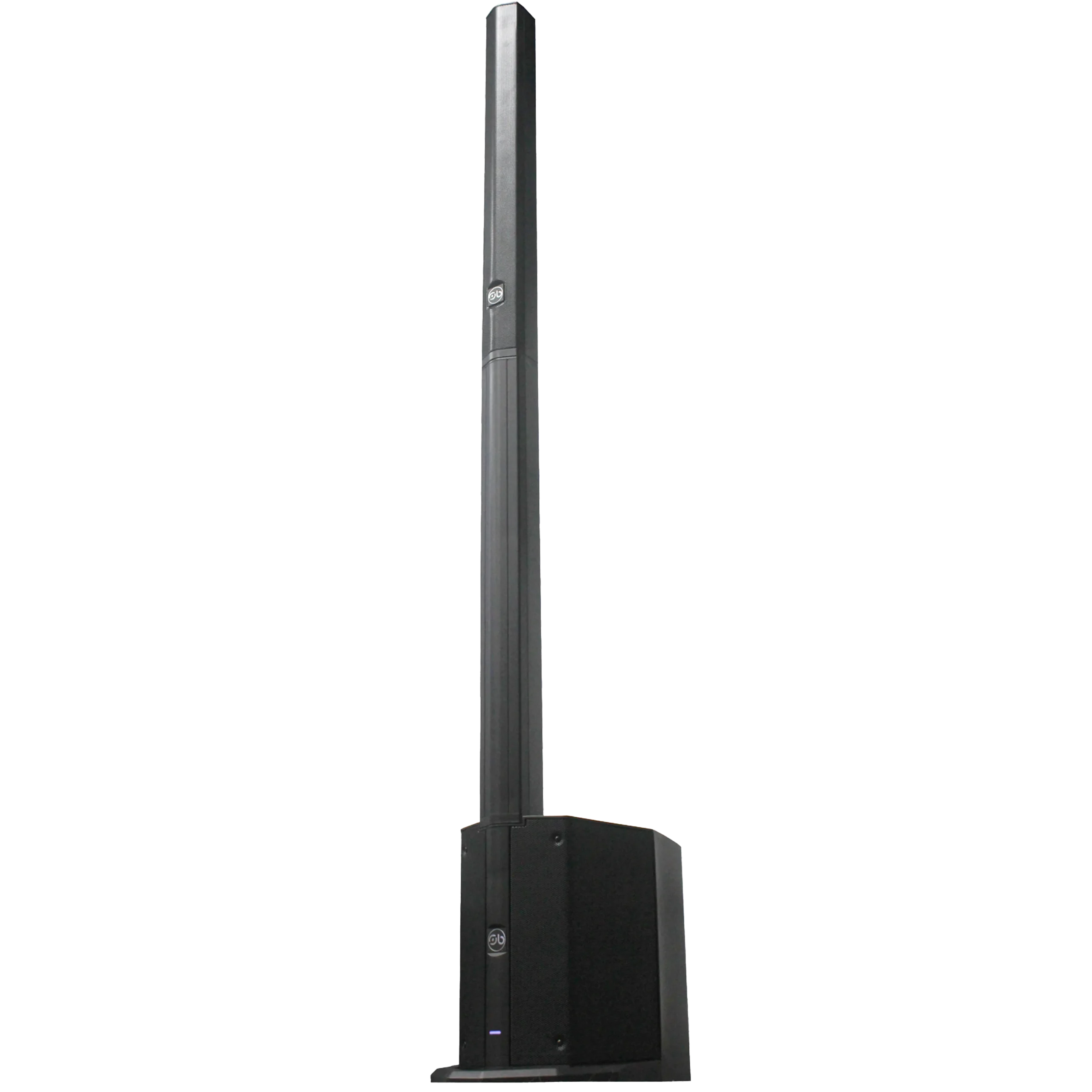 sound-barrier-concierto-500-portable-column-array-speaker-single-angle-view Sound Barrier Concierto 500 column array speaker system standing tall and at an angle