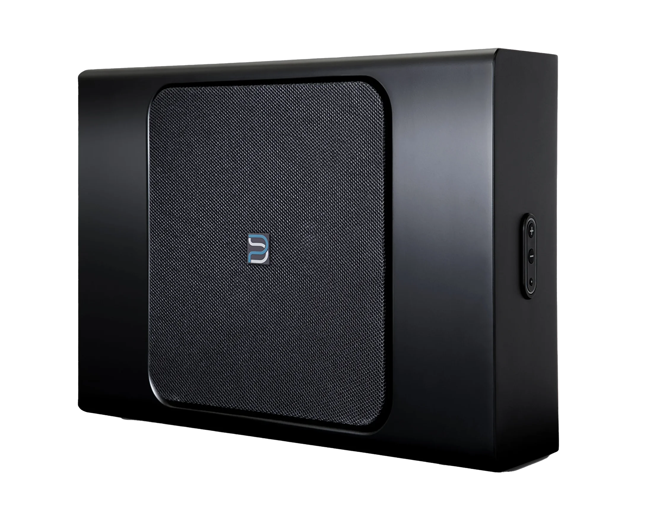bluesound-professional-BSW-150-SUB_3-4-Left_Black_Grill The Bluesound Professional BSW150 is a compact, network-active subwoofer engineered specifically for commercial installations.