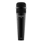 AUD 7-piece Fusion drum microphone package showing complete microphone set with accessories and carrying case