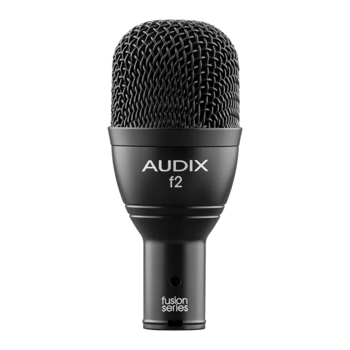 AUD affordable dynamic instrument microphone showing side profile and grille design