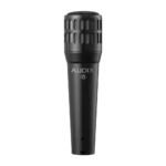 AUD all-purpose professional dynamic instrument microphone shown from side angle with grille and body detail