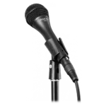AUD all-purpose professional dynamic vocal microphone showing mesh grille and capsule detail view