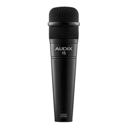 AUD AX F5 dynamic instrument microphone shown from side angle with grille and body detail