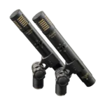 AUD 7-piece drum microphone package showing microphone capsule and connector detail