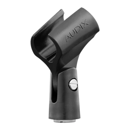 AUD durable nylon microphone clip for OM and VX series microphones, showing attachment mechanism and durability