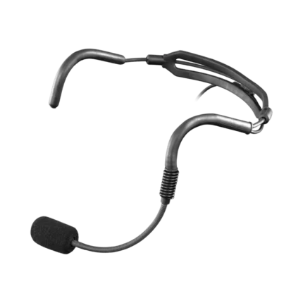 AUD heavy-duty headworn vocal microphone showing side profile and boom arm positioning