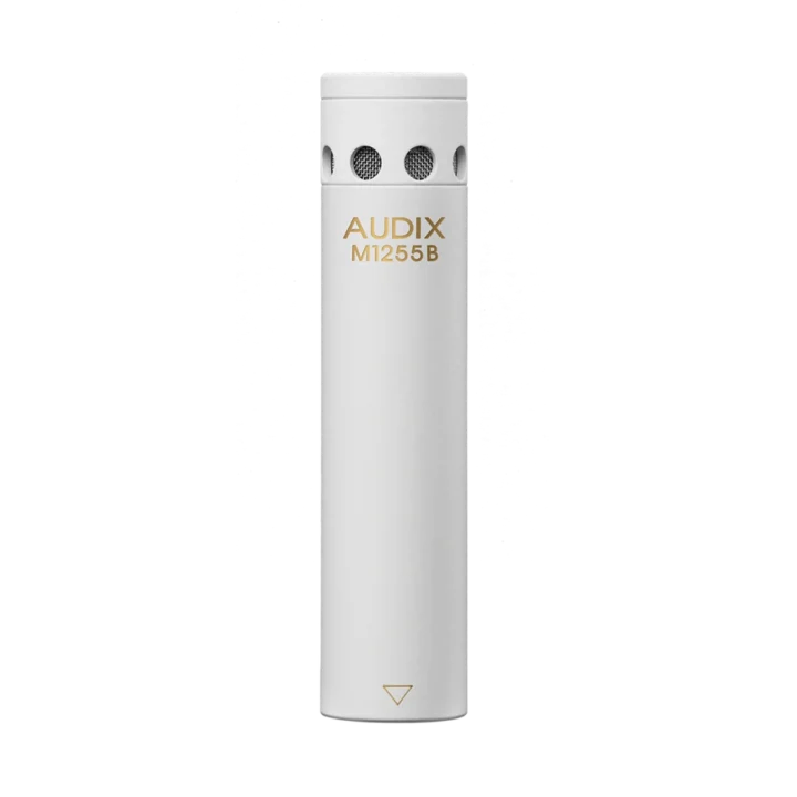 AUD high output mini-condenser microphone showing side profile with compact capsule design