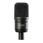 Audix A131 large diaphragm studio condenser microphone shown from side angle with capsule detail visible