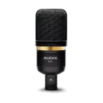 AUD large diaphragm condenser microphone shown from side angle displaying capsule and body profile