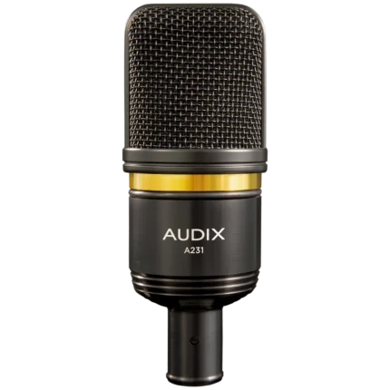 Audix A231 large diaphragm condenser microphone shown from side profile with capsule and body visible