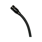 AUD miniature gooseneck condenser microphone mounted in live sound application setup