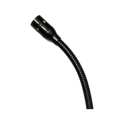 AUD miniature gooseneck condenser microphone mounted in live sound application setup