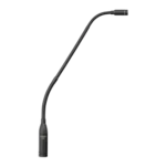 AUD miniature gooseneck condenser microphone showing flexible neck and capsule design detail