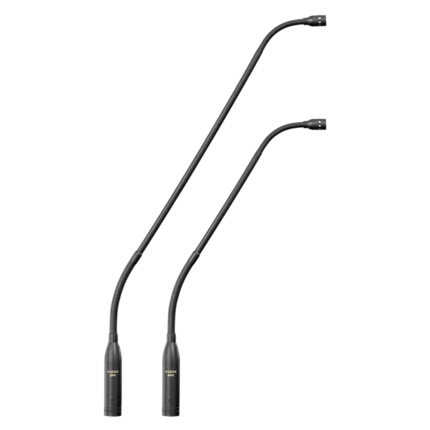 AUD miniature gooseneck condenser microphone showing capsule and flexible neck detail