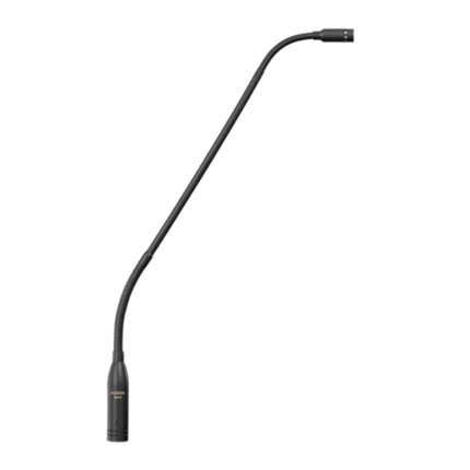 AUD miniature gooseneck condenser microphone showing flexible neck and capsule detail