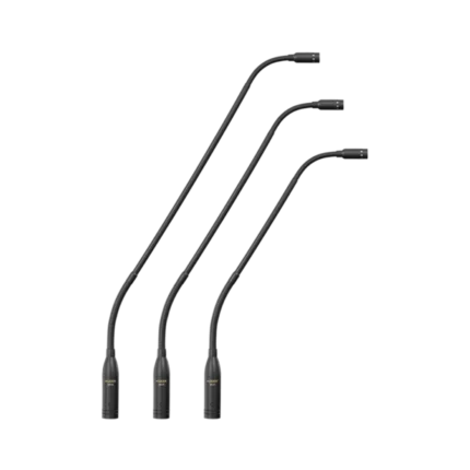 AUD miniature gooseneck condenser microphone showing flexible neck and capsule detail