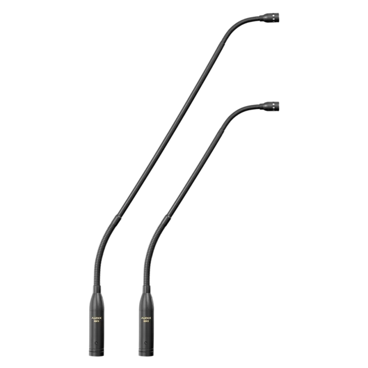 AUD miniature gooseneck condenser microphone with flexible 18 inch neck and compact capsule design