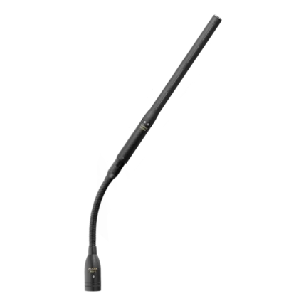 AUD modular gooseneck microphone system showing flexible articulation and mounting hardware details