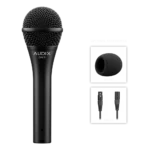 AUD multi-purpose dynamic vocal microphone showing professional capsule design and construction details