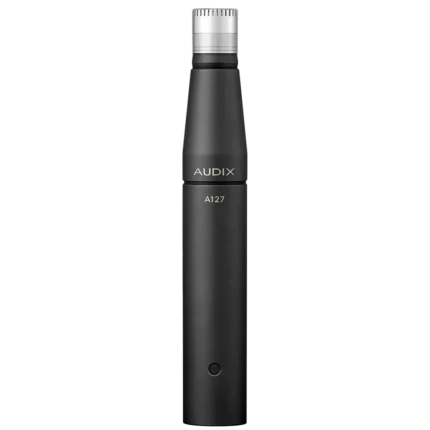 Audix A127 microphone omnidirectional metal film condenser microphone showing capsule and body construction detail