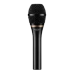 AUD OMX-M dynamic vocal microphone shown from side angle with grille and body detail