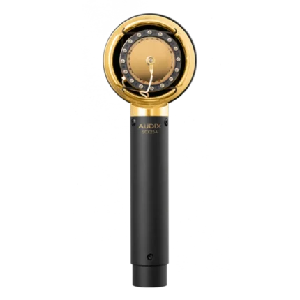 AUD premium large diaphragm studio condenser microphone showing capsule and internal components detail view