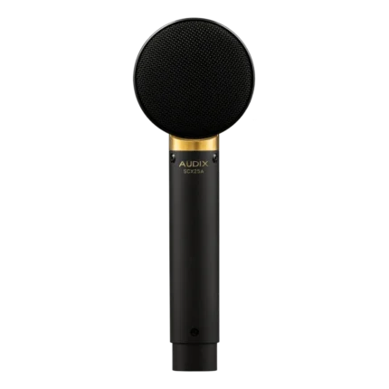 AUD premium large diaphragm studio condenser microphone shown from side profile angle