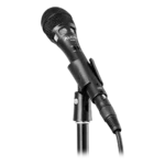 AUD Premium electret condenser vocal microphone shown from side profile angle