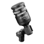 AUD professional drum microphone package rear panel showing connector inputs and specifications