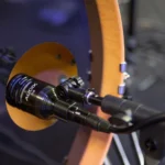 AUD professional dynamic instrument microphone mounted on live stage during performance application