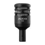 AUD professional dynamic instrument microphone shown from side angle with grille and body detail