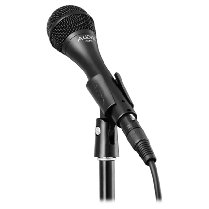 AUD professional dynamic vocal microphone showing capsule and grille mesh detail