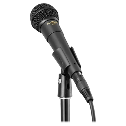 AUD professional dynamic vocal microphone showing grille mesh and capsule detail