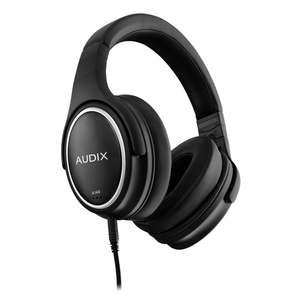 AUD Professional Studio Headphones Side Profile View Audix A140 Professional Studio Headphones shown from side angle displaying ear cup design and headband construction