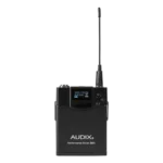 AUD R41 RX B60 bodypack wireless transmitter with guitar cable connection detail view