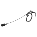 AUD R41 RX B60 bodypack receiver with HT7 headworn microphone shown from side angle