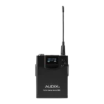 AUD R42 RX receiver with H60 OM2 transmitter and B60 bodypack wireless microphone system in use