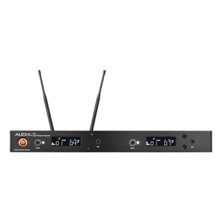 AUD R62 KIT true diversity receiver rear panel showing antenna connectors and audio outputs