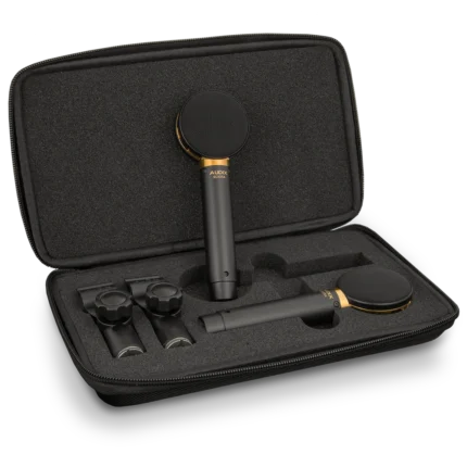 AUD SCX25A matched pair large diaphragm condenser microphones with shock mounts and cables