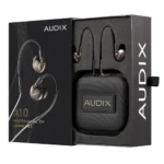 AUD Studio Quality earphones shown from side profile displaying ergonomic design and cable configuration