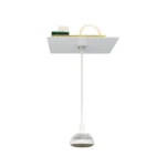 AUD tri-element hanging ceiling microphone showing top-mounted capsule array and suspension hardware