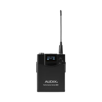 AUD 64 MHz wireless bodypack transmitter with antenna connector and control interface