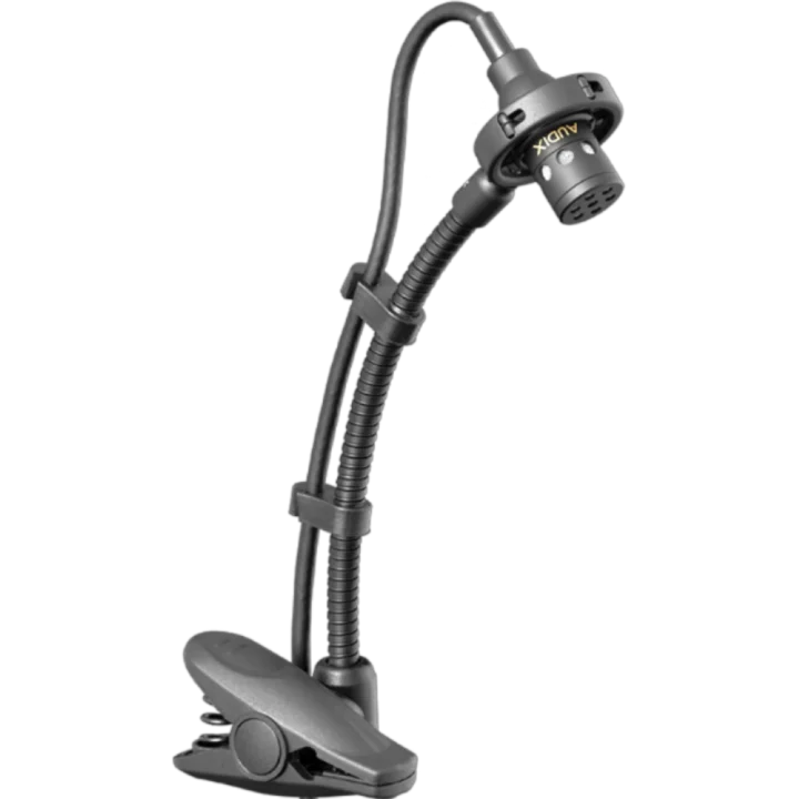 AUD wireless component condenser instrument microphone showing side profile and capsule design