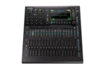 Allen & Heath Qu-5 digital mixer showing faders, touchscreen display, and control interface