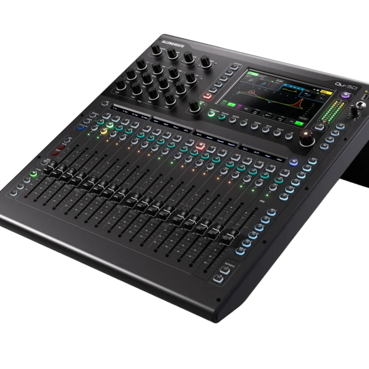 Allen & Heath Qu-5D compact digital mixer with Dante networking, front control panel view