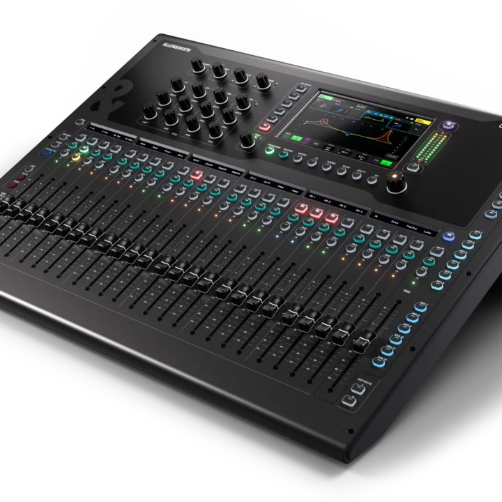 Allen & Heath Qu-6D compact digital mixer featuring Dante networking connectivity and touch screen interface
