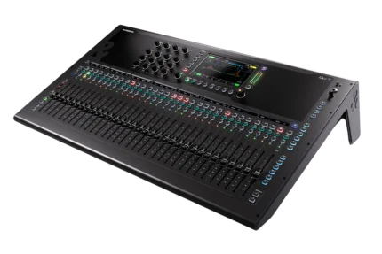Allen & Heath Qu-7 digital mixer with faders, touchscreen display, and control surface