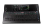 Allen & Heath Qu-7D digital mixer showing Dante networking ports and rear panel connections
