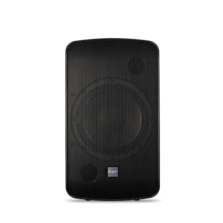 FBT CANTO 5CA five-element active column speaker showing driver configuration and acoustic design details